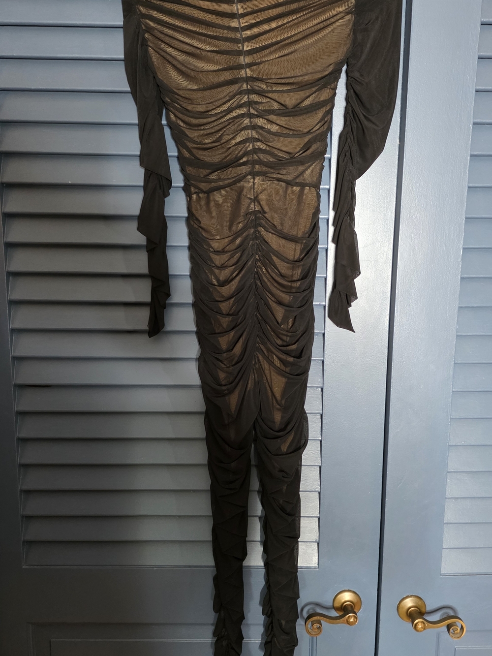 SER.O.YA Virgo Ruched Mesh Catsuit Jumpsuit in Black - Size M - Picture 12 of 14